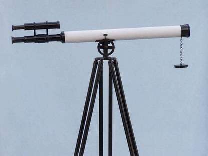 Floor Standing Oil-Rubbed Bronze-White Leather With Black Stand Griffith Astro Telescope 65""