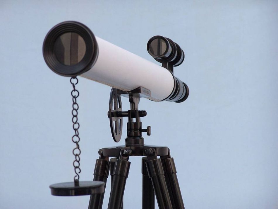 Floor Standing Oil-Rubbed Bronze-White Leather With Black Stand Griffith Astro Telescope 65""