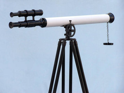 Floor Standing Oil-Rubbed Bronze-White Leather With Black Stand Griffith Astro Telescope 65""