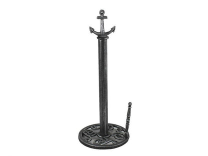 Antique Silver Cast Iron Anchor Paper Towel Holder 16""
