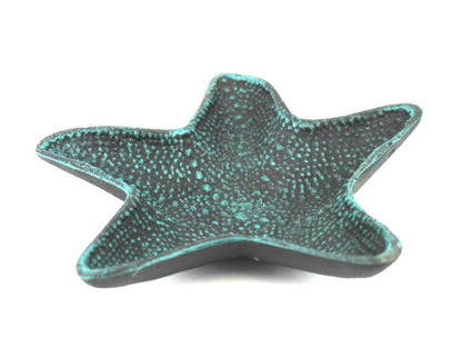 Seaworn Blue Cast Iron Starfish Decorative Bowl 8""