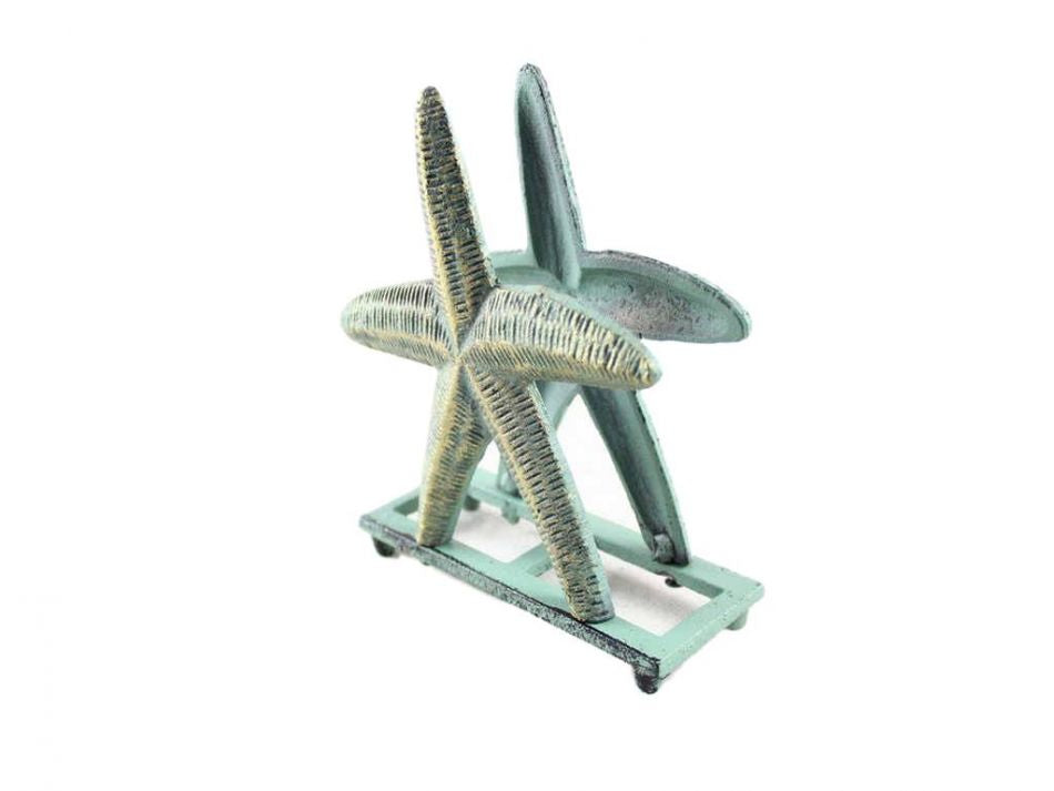 Antique Bronze Cast Iron Starfish Napkin Holder 6""