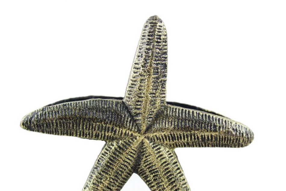 Antique Gold Cast Iron Starfish Napkin Holder 6""