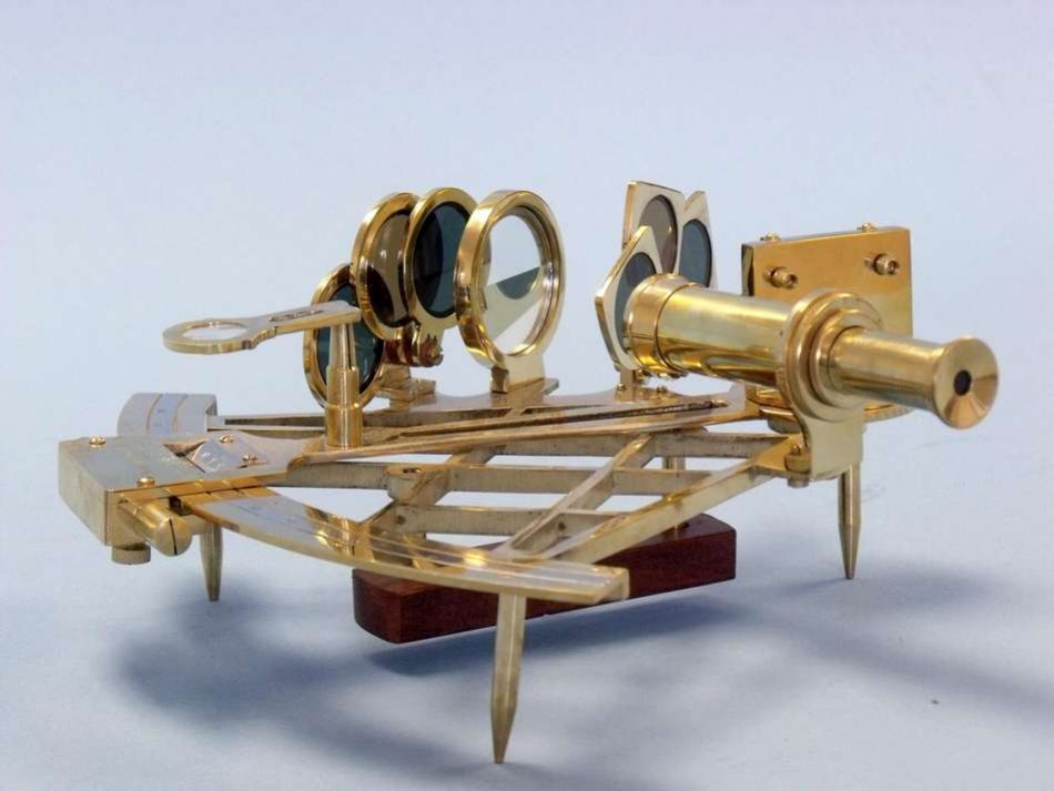 Admiral's Brass Sextant with Rosewood Box 12""