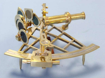 Admiral's Brass Sextant with Rosewood Box 12""