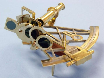 Admiral's Brass Sextant with Rosewood Box 12""