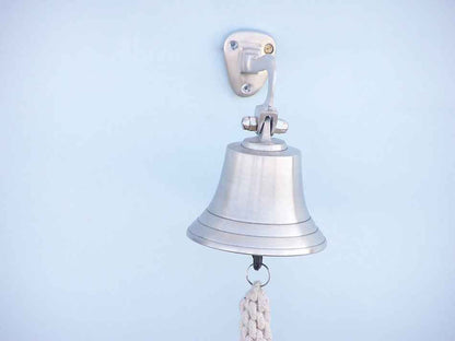 Brushed Nickel Hanging Ship's Bell 6""