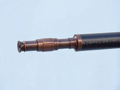 Floor Standing Antique Copper With Leather Galileo Telescope 65""