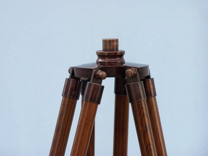 Floor Standing Antique Copper With Leather Galileo Telescope 65""
