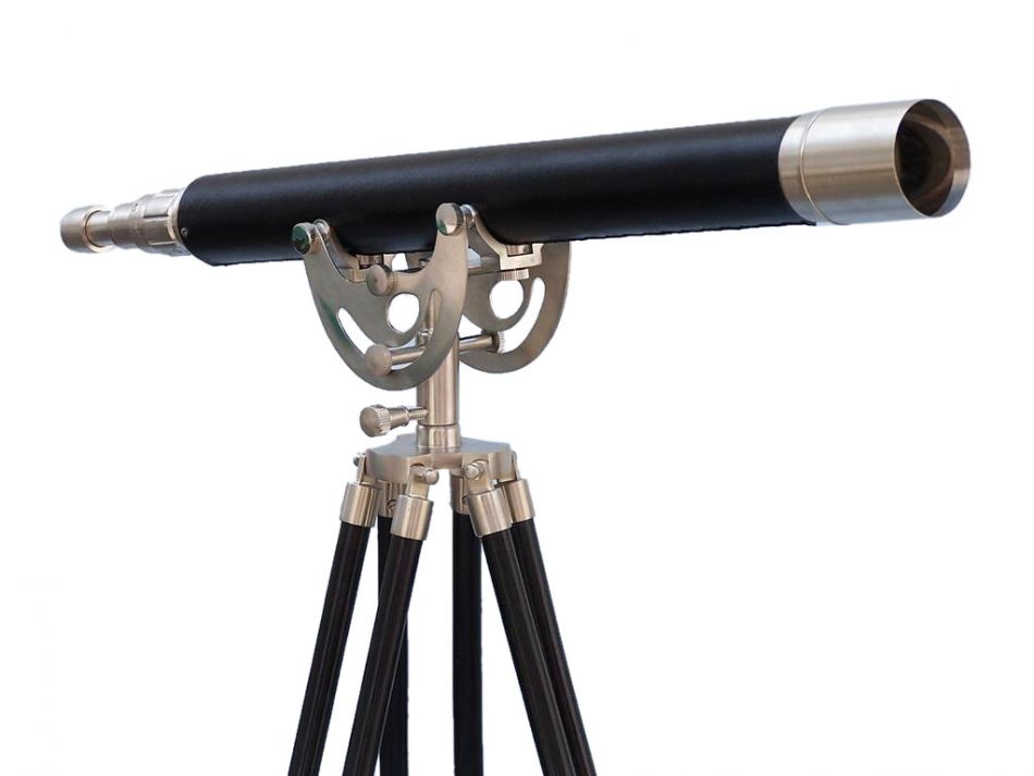 Floor Standing Brushed Nickel With Leather Anchormaster Telescope 50""