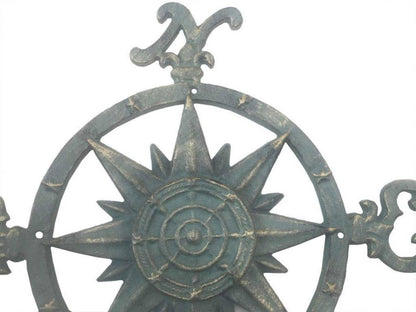 Seaworn Bronze Cast Iron Large Decorative Rose Compass 19""