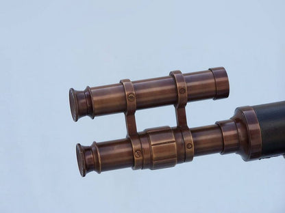 Floor Standing Bronzed With Leather Griffith Astro Telescope 50""