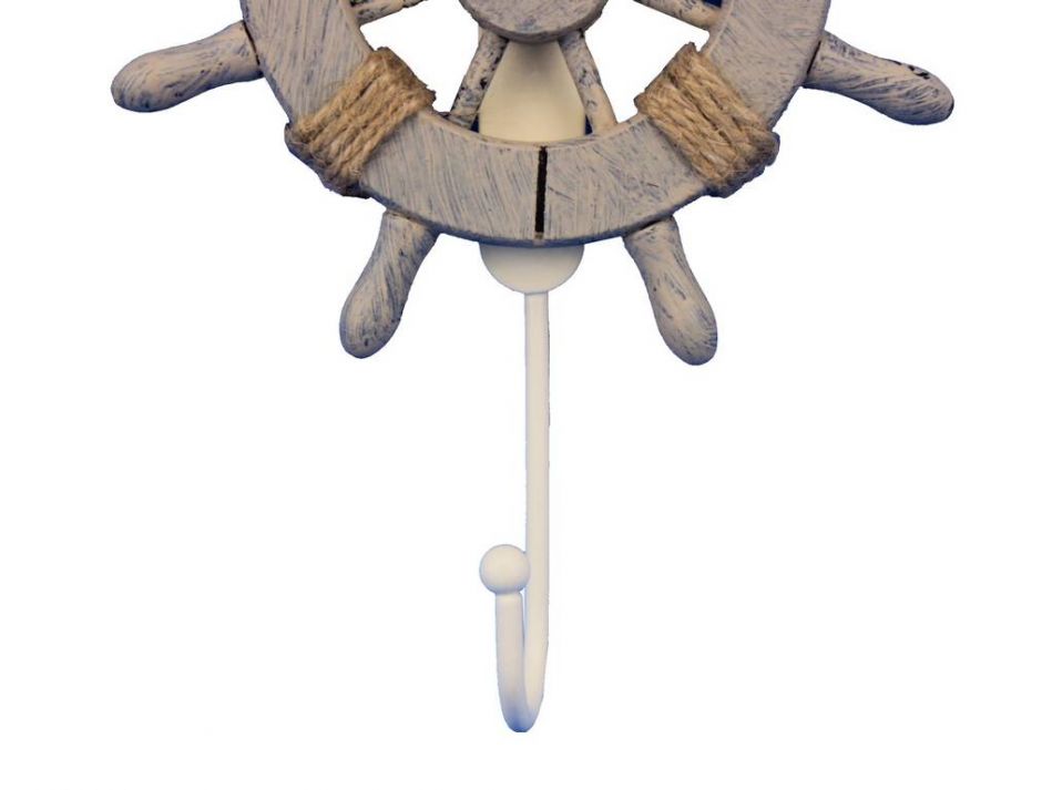 Rustic Decorative Ship Wheel With Hook 8""