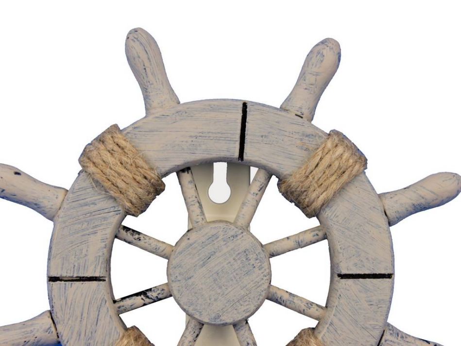 Rustic Decorative Ship Wheel With Hook 8""