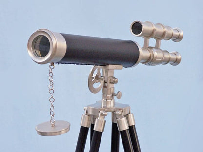 Floor Standing Brushed Nickel With Leather Griffith Astro Telescope 50""