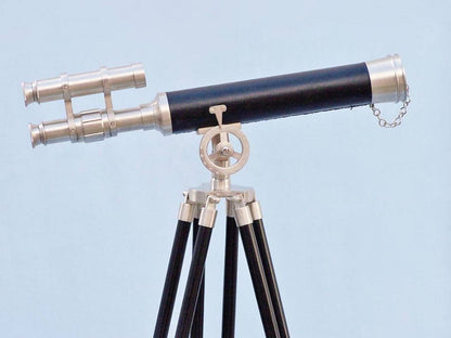 Floor Standing Brushed Nickel With Leather Griffith Astro Telescope 50""