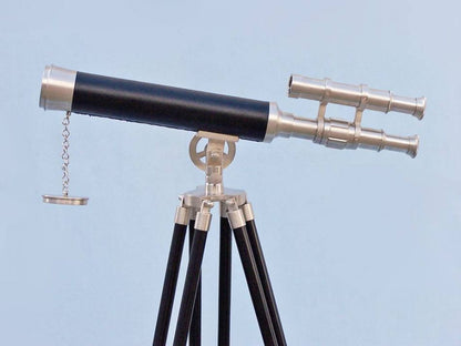 Floor Standing Brushed Nickel With Leather Griffith Astro Telescope 50""