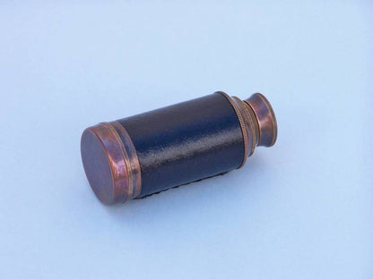 Deluxe Class Scout Antique Copper Spyglass Telescope 7"" with Rosewood Box
