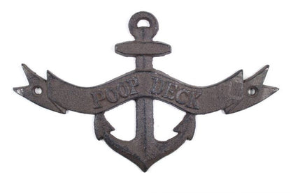Cast Iron Poop Deck Anchor Sign 8""