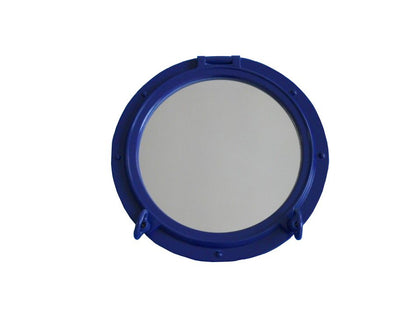 Navy Blue Decorative Ship Porthole Mirror 15""