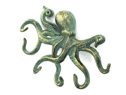 Antique Bronze Cast Iron Octopus Hook 11""