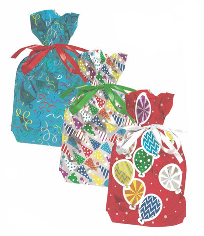 Pull String Large All Occasion Gift Bag - 3 Pack