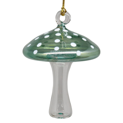 Egyptian Blown Glass Ornament - Mushroom - Green