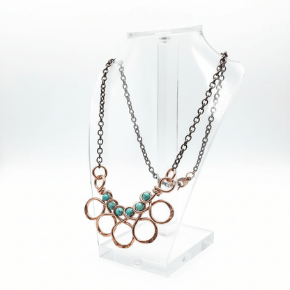 Seen on Ashley Liao Copper Turquoise Wire Wrapped Necklace