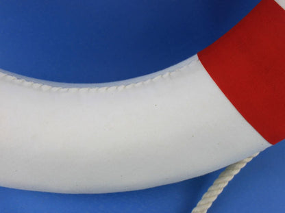 Classic White Decorative Lifering with Red Bands 20""