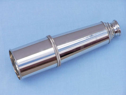 Deluxe Class Chrome Admiral's Spyglass Telescope 27"" w/ Rosewood Box