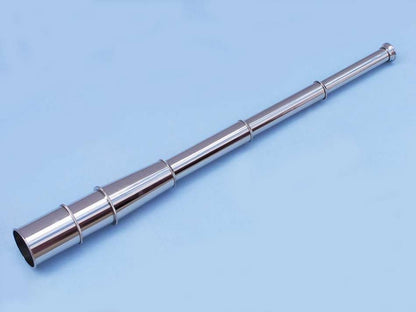 Deluxe Class Chrome Admiral's Spyglass Telescope 27"" w/ Rosewood Box