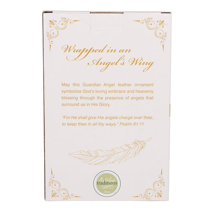 Wrapped In Angel's Wings Heart Gilded Porcelain Ornament