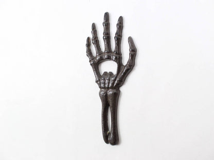 Cast Iron Skeleton Hand Bottle Opener 7""