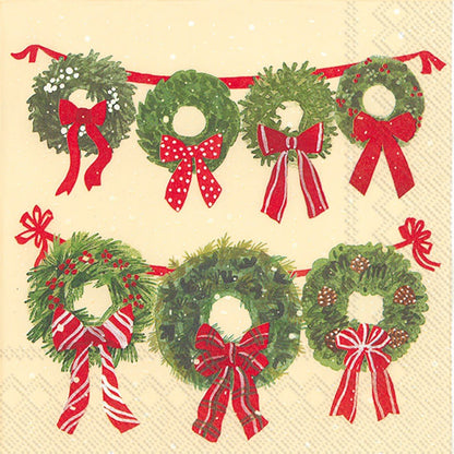 Ideal Home Range Maret's Wreath (Cream) - Lunch Napkin