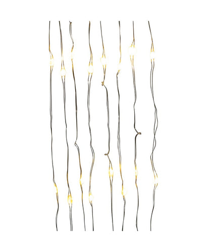 50-Light Battery-Operated Warm White Superbright LED Light Set - Silver Wire