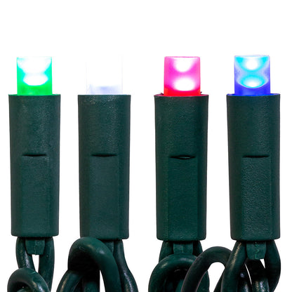 100-Light 5mm Multi-Color Frost LED Green Wire Light Set