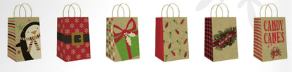 Jr Cub Kraft Gift Bag - Candy Canes