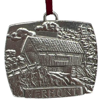 Covered Bridge Metal Ornament