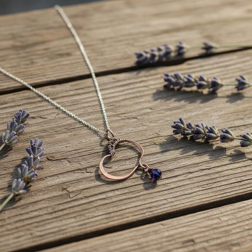 Hammered Copper Butterfly Wing Child Abuse Survivor Necklace