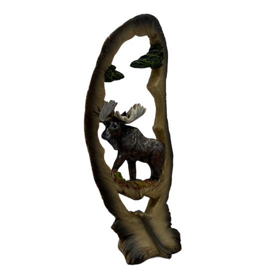 Moose In Feather Figurine