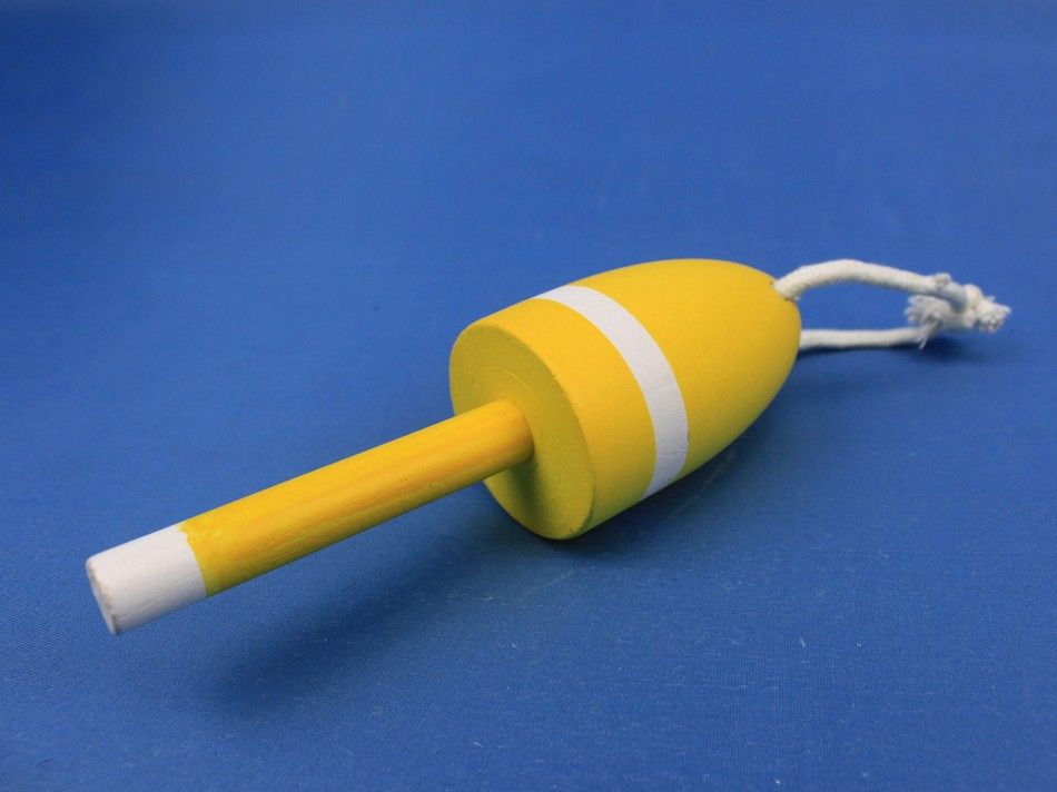 Wooden Yellow Lobster Buoy 7""