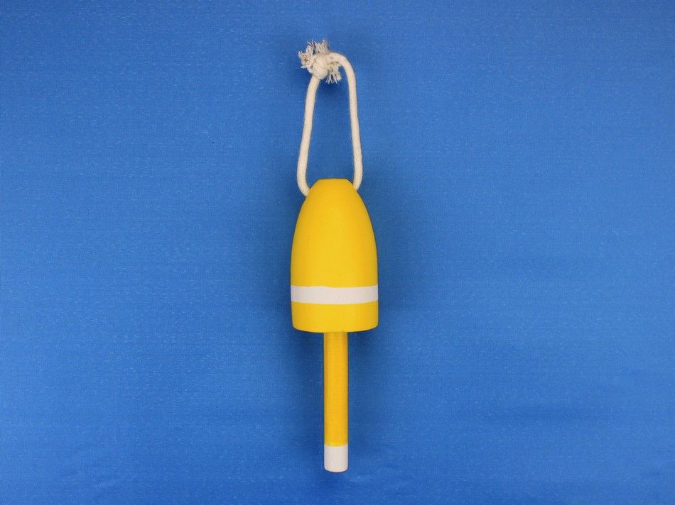 Wooden Yellow Lobster Buoy 7""