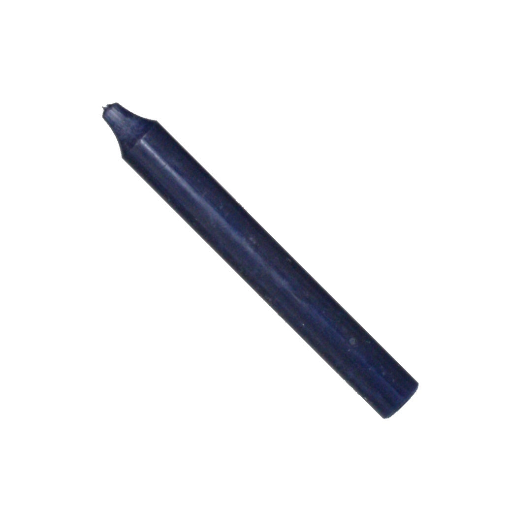 Rustic Taper Dinner Candle - 7 Inch Navy Blue