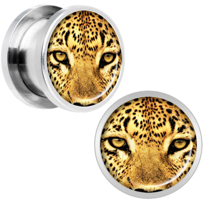 Full Color Leopard Eyes Steel Screw Fit Plug Set 1/2