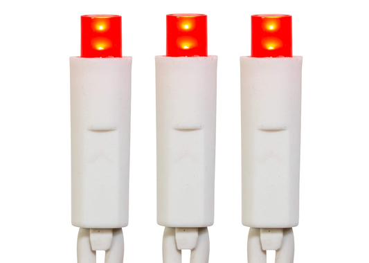 50-Light 5mm Red Frosted LED White Wire Light Set