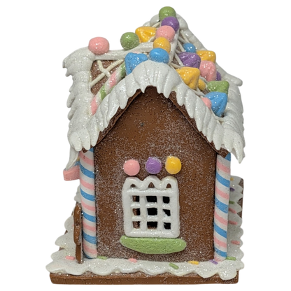 Lighted Mini Gingerbread House - 4.5 inch - Gum Drop