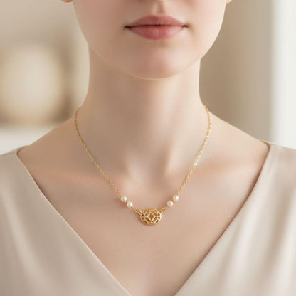 As Seen on Molly Ringwald Gold Filled Pearl Choker Necklace