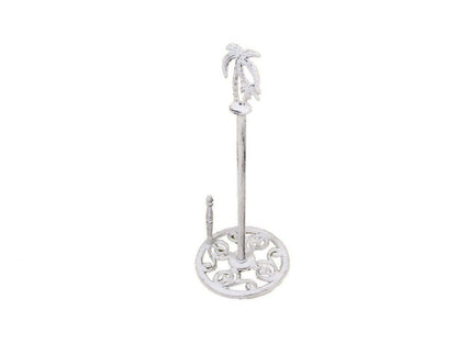 Whitewashed Cast Iron Palm Tree Paper Towel Holder 17""