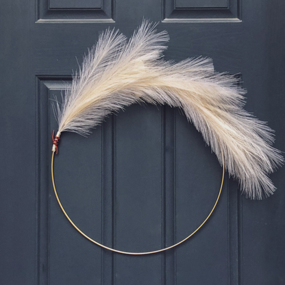 Modern Pampas Grass Hoop Wreath