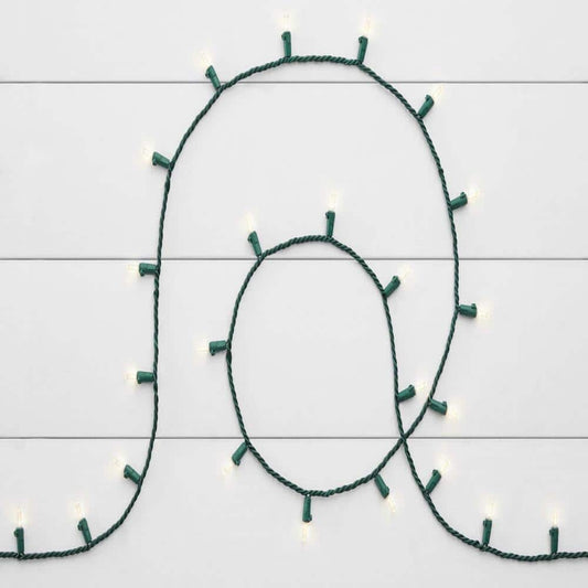 100 Warm White LED Green Wire Lights